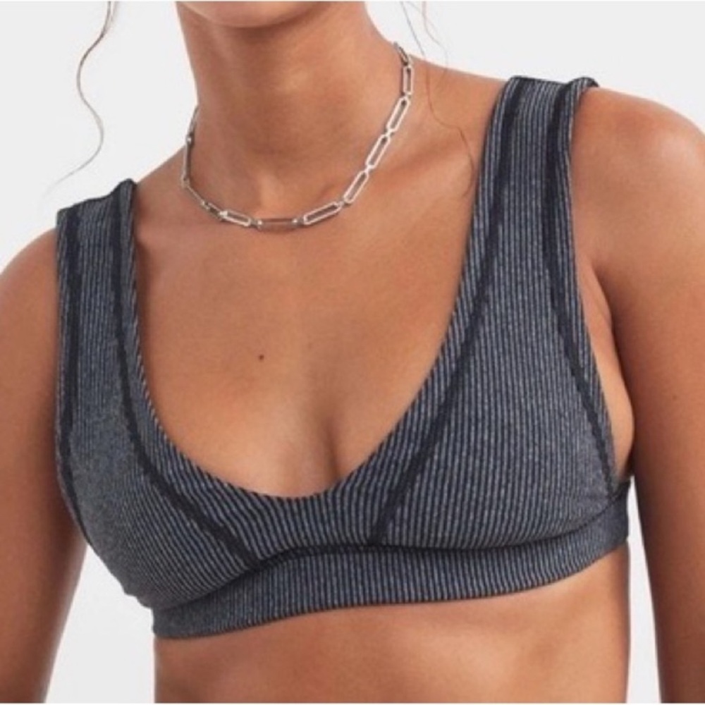 For Love and Lemons Eva Bralette Black Grey Size M